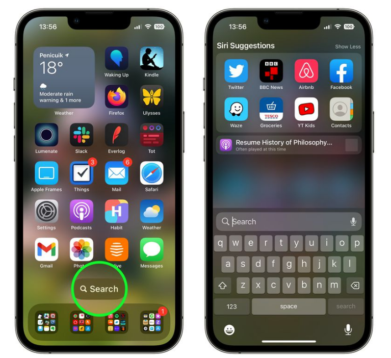 攸县苹果手机维修分享升级到 iOS 16 后，如何删除主屏幕上的搜索按钮 