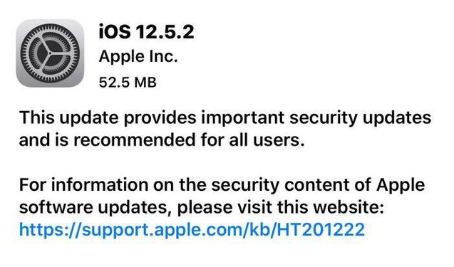 攸县苹果手机维修分享iOS12.5.2发布，建议所有老苹果用户安装 